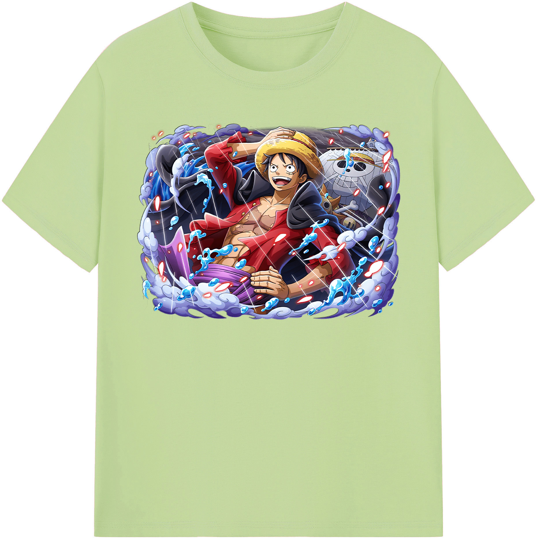 ワンピース モンキー・D・ルフィ ONE PIECE Monkey D. Luffy 綿100％半袖Tシャツ（フロントプリント）